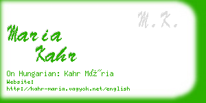 maria kahr business card